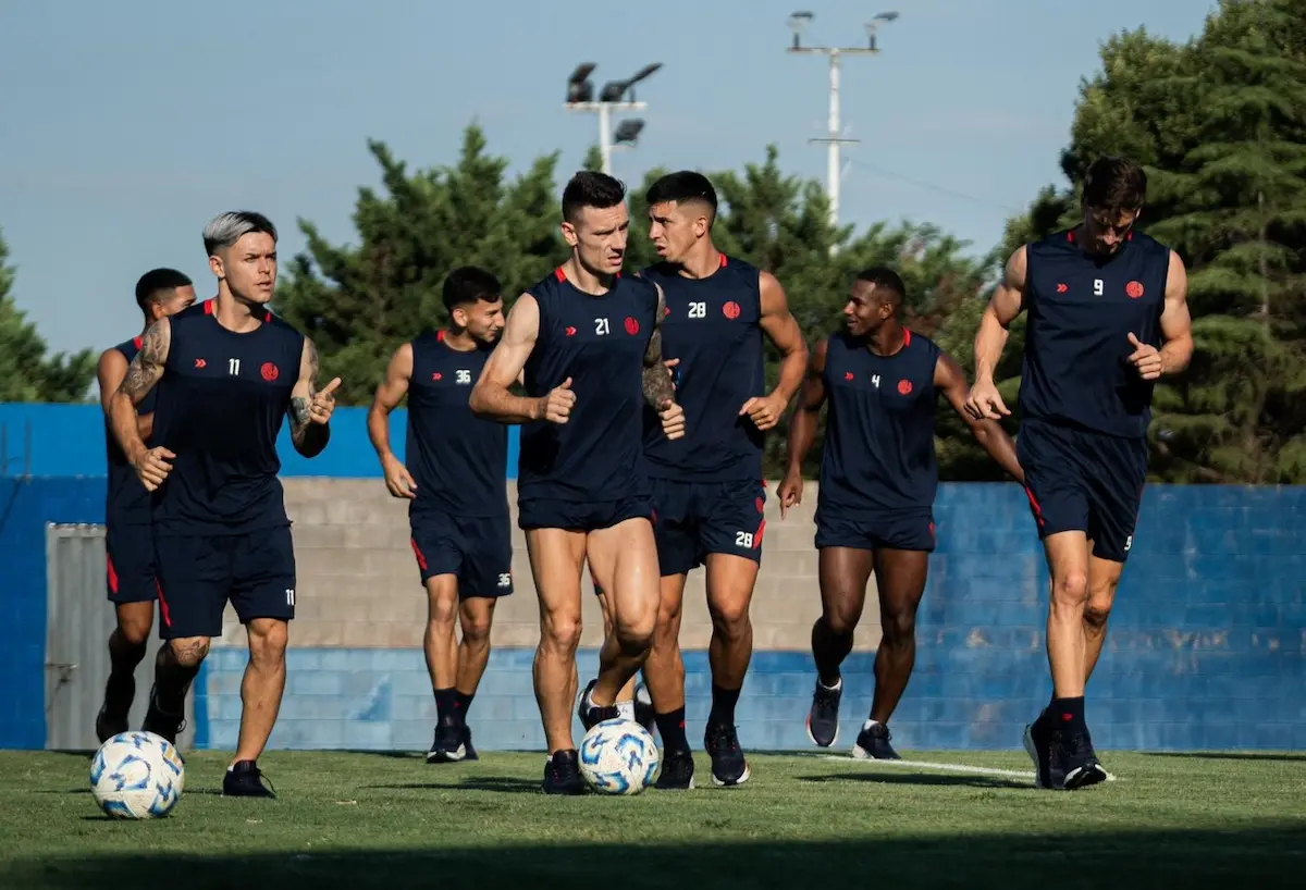 Los jugadores de San Lorenzo en un entrenamiento en la Ciudad Deportiva