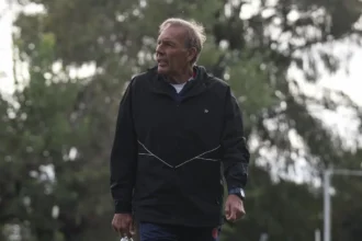 Miguel Ángel Russo en el entrenamiento de San Lorenzo