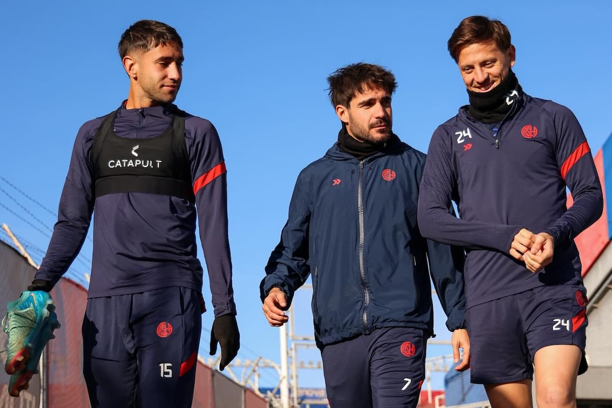 Los convocados de San Lorenzo para jugar en el Monumental 1 Cecchini, Cerutti y Tripichio en la práctica del Ciclón