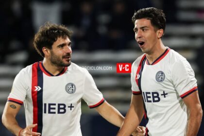 Cerutti y Cuello en el partido contra Talleres