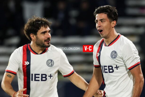 Cerutti y Cuello en el partido contra Talleres