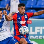 Cuello en el partido con Vélez jugado en el José Amalfitani