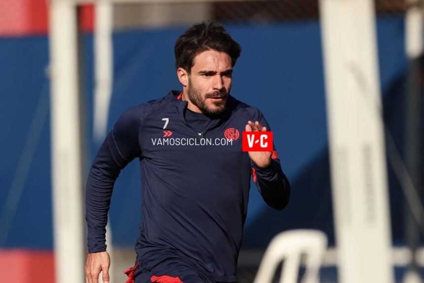Cerutti en la práctica de San Lorenzo en la Ciudad Deportiva