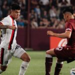 Gulli en el partido de San Lorenzo con Lanús