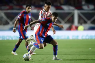 Facundo Gulli en el partido de San Lorenzo contra Instituto