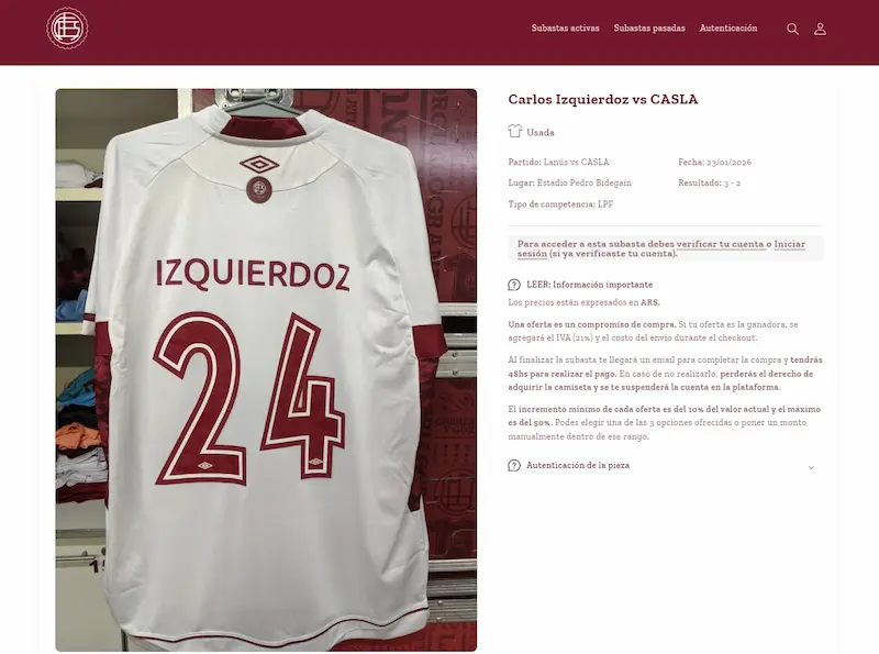 San Lorenzo se suma a una tendencia tecnológica para sus camisetas 2 lanus subasta camiseta izquierdoz san lorenzo