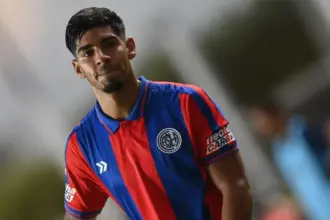 Mathias De Ritis en el partido de San Lorenzo contra Instituto