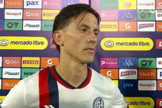 Nicolás Tripichio en el partido de San Lorenzo contra Talleres