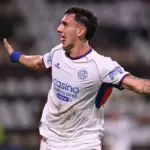Rodrigo Auzmendi festejando su gol ante Platense