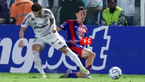 Nicolás Tripichio en el partido de San Lorenzo vs Santos