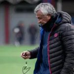 Néstor Raúl Gorosito en la práctica de San Lorenzo en la Ciudad Deportiva