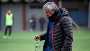 Néstor Raúl Gorosito en la práctica de San Lorenzo en la Ciudad Deportiva
