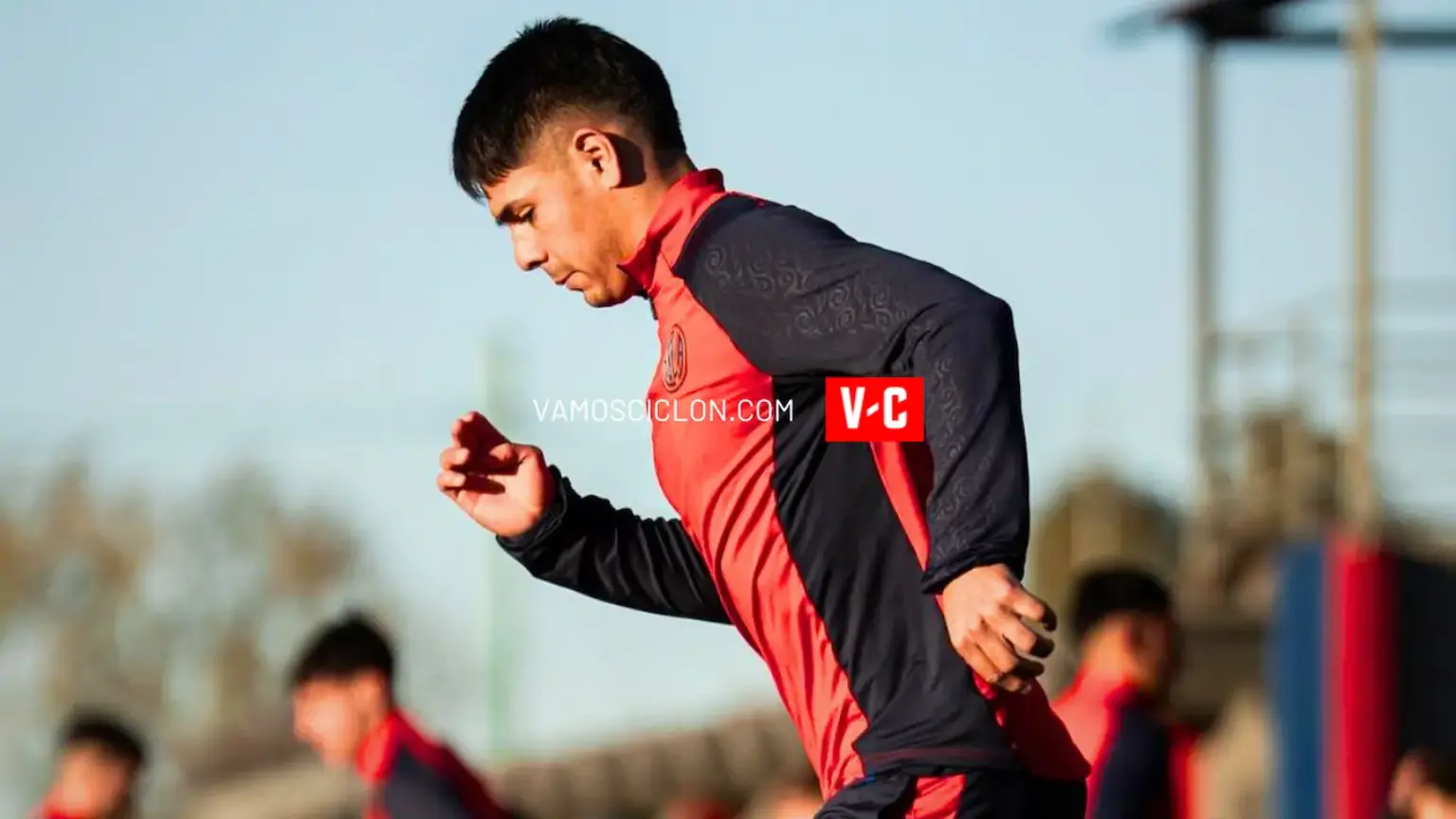Nahuel Arias en un entrenamiento de San Lorenzo en la Ciudad Deportiva