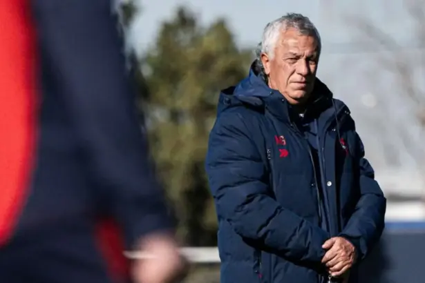 Néstor Gorosito en el entrenamiento previo del clásico entre San Lorenzo y Huracán
