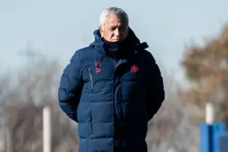Pipo Gorosito en el entrenamiento previo del clásico entre San Lorenzo y Huracán