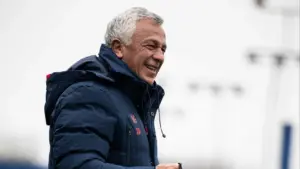 Pipo Gorosito sonríe en el entrenamiento de San Lorenzo