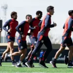 grupo san lorenzo entrenamiento ciudad deportivoa jugadores trotando