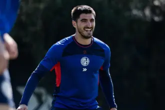 Gustavo Del Prete en la práctica de San Lorenzo
