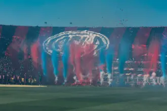 hinchada de San Lorenzo en el Nuevo Gasómetro