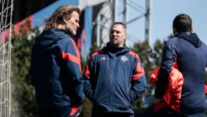 Insua en el entrenamiento de San Lorenzo