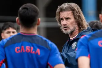 Ruben Darío Insua en el entrenamiento de San Lorenzo en la Ciudad Deportiva