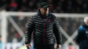 Walter Perazzo en el partido de San Lorenzo contra Talleres