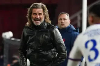 Ruben Darío Insua en el partido de San Lorenzo contra Independiente