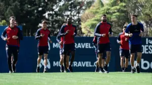 Jugadores de San Lorenzo en la Ciudad Deportiva